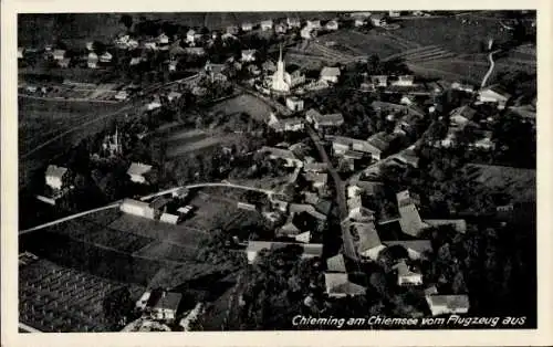 Ak Chieming am Chiemsee Oberbayern, Fliegeraufnahme