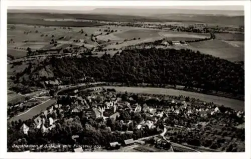 Ak Jagsthausen an der Jagst Württemberg, Fliegeraufnahme