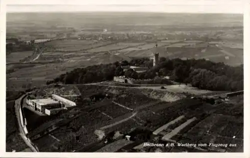 Ak Heilbronn am Neckar, Fliegeraufnahme, Wartberggaststätten, Aussichtsturm