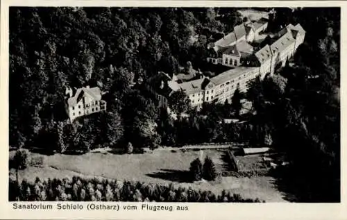 Ak Schielo Harzgerode am Harz, Fliegeraufnahme, Sanatorium