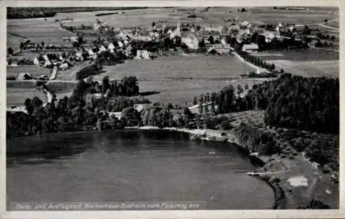 Ak Buxheim in Schwaben, Weiherhaus, Fliegeraufnahme, Inh.: F. Kafmann