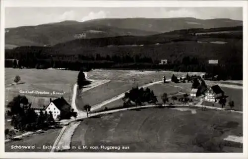 Ak Schönwald im Schwarzwald, Fliegeraufnahme, Escheck