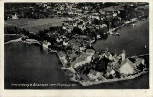 Ak Wasserburg am Bodensee Schwaben, Fliegeraufnahme