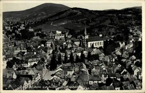 Ak Bensheim an der Bergstraße, Gesamtansicht, Fliegeraufnahme