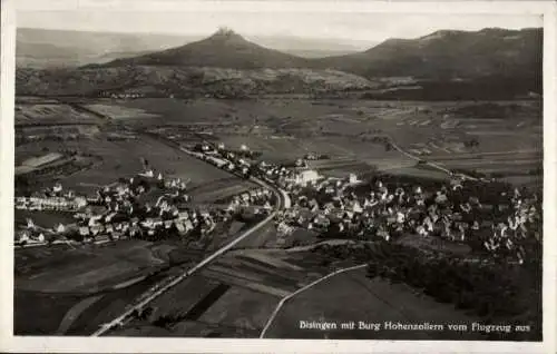 Ak Zimmern Bisingen im Zollernalbkreis, Burg Hohenzollern, Fliegeraufnahme