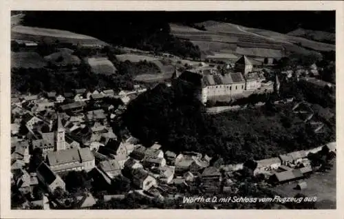 Ak Wörth an der Donau Oberpfalz Bayern, Fliegeraufnahme