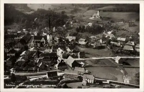 Ak Schönau im Wiesental Schwarzwald, Fliegeraufnahme