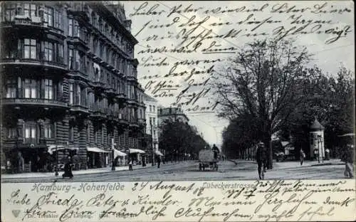 Ak Hamburg Hohenfelde, Lübecker Straße, Litfaßsäule