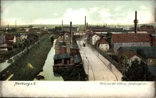 Ak Hamburg Harburg, Blick von der Elbburg, Hamburger Straße