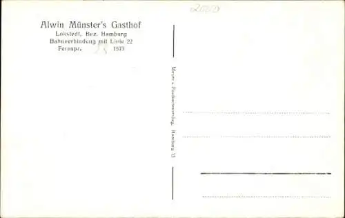 Ak Hamburg Eimsbüttel Lokstedt, Alwin Münster's Gasthof