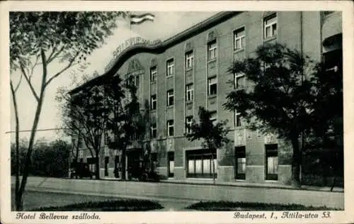 Ak Budapest Ungarn, Hotel Bellevue, Attila-utca 53