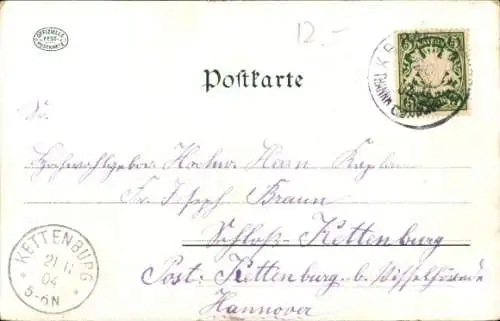 Litho Thannhausen Schwaben, Pfarrhof, Rentamt