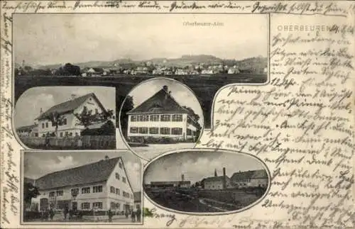 Ak Oberbeuren Kaufbeuren an der  Wertach in Schwaben, Gesamtansicht, Fabrik, Gasthaus