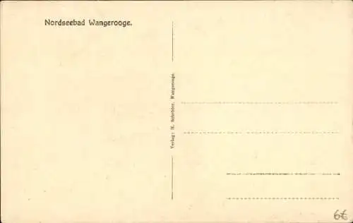 Künstler Ak Nordseebad Wangerooge in Ostfriesland, Altwangerooge vor der Zerstörung 1954-55