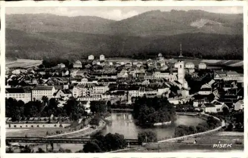 Ak Písek Pisek Südböhmen, Blick auf den Ort