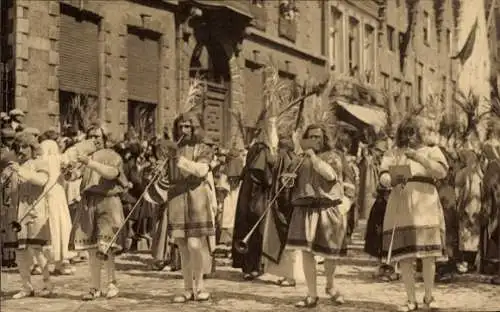 Ak Brügge Brügge Flandern Westflandern, Prozession des Heiligen Blutes, triumphaler Einzug