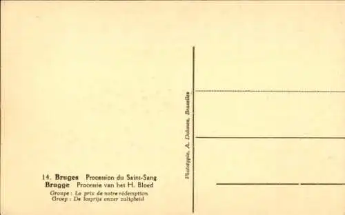 Ak Brügge Brügge Flandern Westflandern, Prozession des Heiligen Blutes, Gruppe