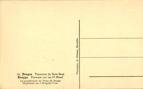 Ak Brügge Brügge Flandern Westflandern, Prozession des Heiligen Blutes, Das Magistrat des Franken
