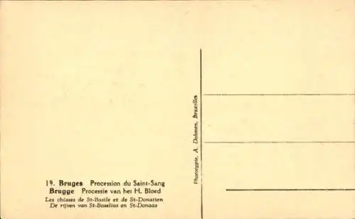 Ak Brügge Brügge Flandern Westflandern, Prozession des Heiligen Blutes, Jagden von St-Bastle