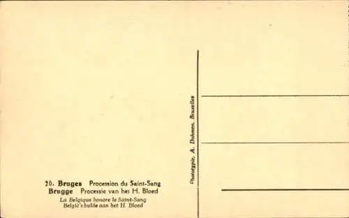 Ak Brügge Brügge Flandern Westflandern, Prozession des Heiligen Blutes, Belgien-Ehrungen