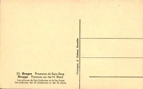 Ak Brügge Brügge Flandern Westflandern, Prozession des Heiligen Blutes, Die Reliquien