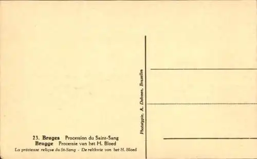 Ak Brügge Brügge Flandern Westflandern, Prozession des Heiligen Blutes, Reliquie des Heiligen Blutes