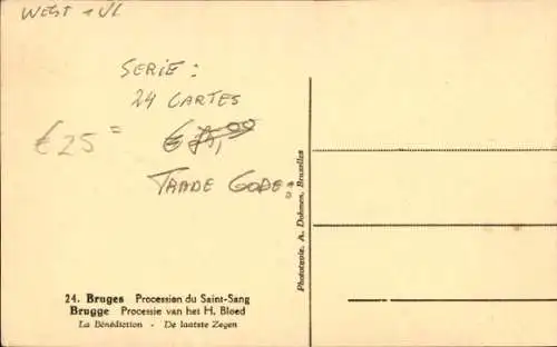 Ak Brügge Brügge Flandern Westflandern, Prozession des Heiligen Blutes, Segnung