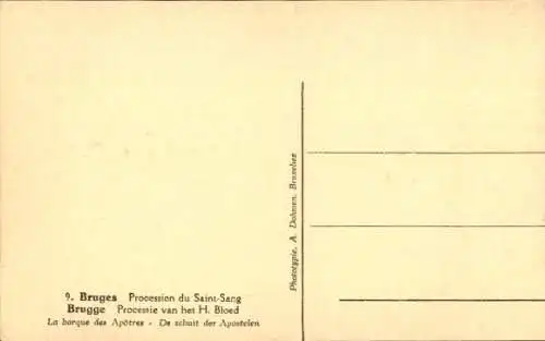 Ak Brügge Brügge Flandern Westflandern, Prozession des Heiligen Blutes, Das Boot der Apostel