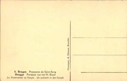 Ak Brügge Brügge Flandern Westflandern, Prozession des Heiligen Blutes, Präsentation im Tempel