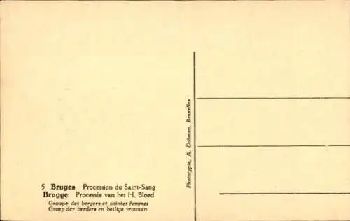 Ak Brügge Brügge Flandern Westflandern, Prozession des Heiligen Blutes, Hirtengruppe