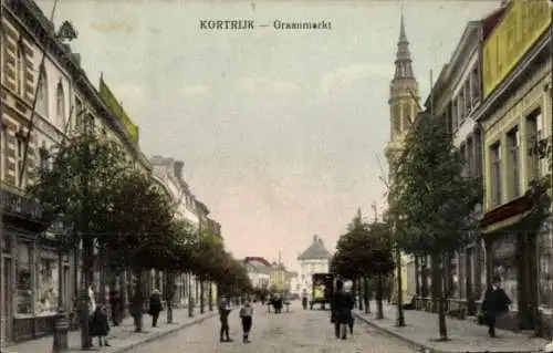 Ak Kortrijk Courtrai Westflandern, Graanmarkt