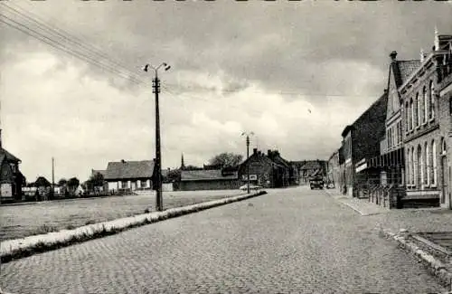 Ak Merkem Westflandern, Bahnhofstraße, 9e Linie Plein