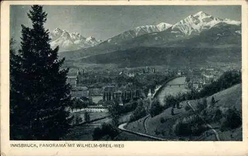 Ak Innsbruck in Tirol, Panorama, Wilhelm-Greil-Weg