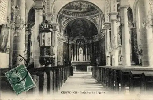 Ak Cemboing Haute-Saône, Kirche, Innenansicht