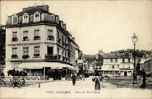 Ak Pont Audemer Eure, Place du Pot d'Etain, Grand Cafe du Commerce