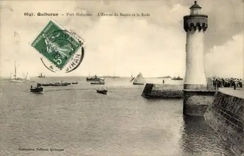 Ak Quiberon Morbihan, Port Haliguen, Entree du Bassin et la Rade, Phare