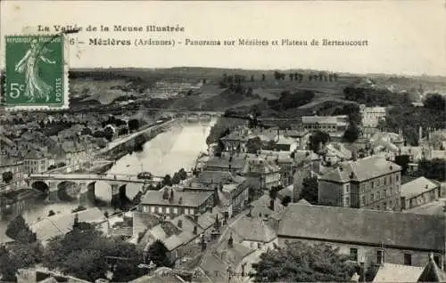 Ak Mézières Ardennes, Panorama, Plateau de Berteaucourt