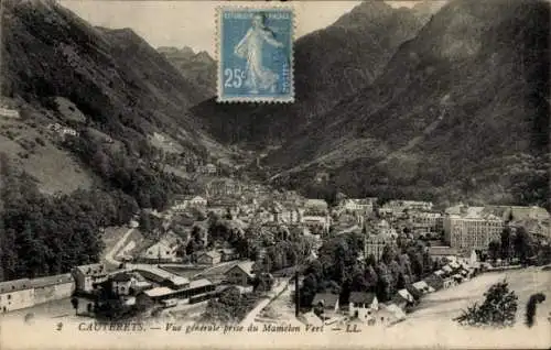 Ak Cauterets Hautes Pyrénées, Vue generale prise du Mamelon Vert