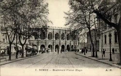 Ak Nîmes Gard, Boulevard Victor Hugo