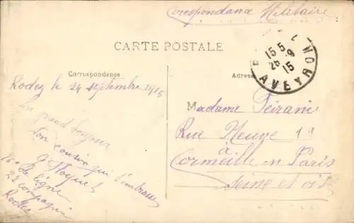 Ak Rodez Aveyron, Poste, Jardin de la Place d'Armes