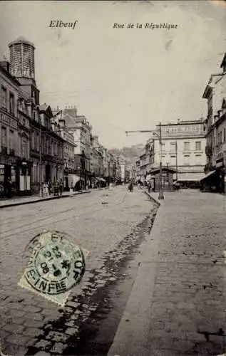 Ak Elbeuf Seine Maritime, Rue de la Republique