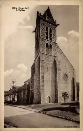 Ak Ury Seine et Marne, Kirche