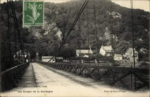 Ak Dordogne, Les Gorges, Brücke Saint Projet