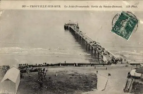 Ak Trouville sur Mer Calvados, Jetee-Promenade, Santos-Dumont