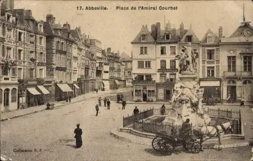 Ak Abbeville Somme, Place de l'Amiral Courbet