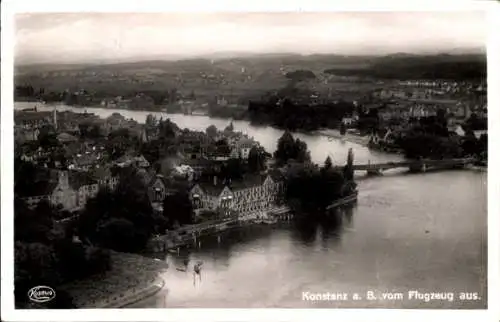 Ak Konstanz am Bodensee, Fliegeraufnahme der Stadt