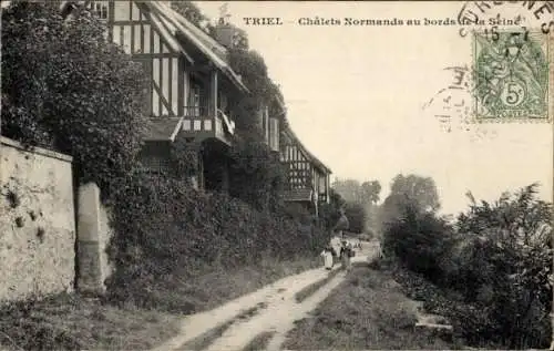 Ak Triel Yvelines, Chalets Normands au bords de la Seine