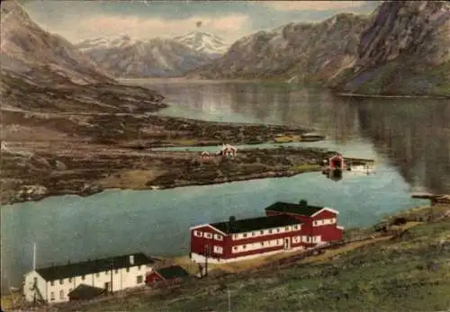 Ak Gjendesheim Norwegen, Jotunheimen, Ortschaft mit Landschaftsblick