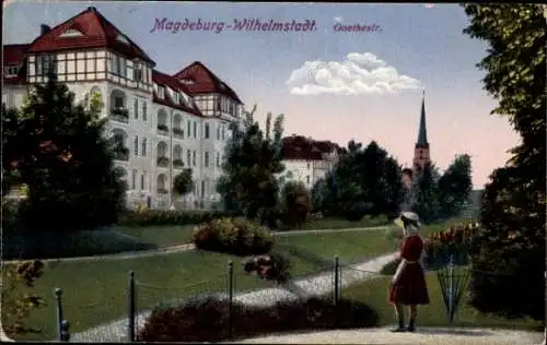 Ak Wilhelmstadt Magdeburg an der Elbe, Goethestraße