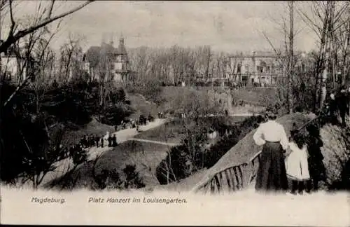 Ak Magdeburg an der Elbe, Platz Konzert im Louisengarten